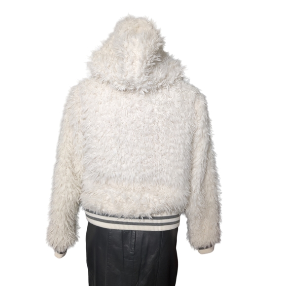Aeropostale Ivory Faux Bomber Hoodie Jacket Size XS /TP. - Picture 6 of 11